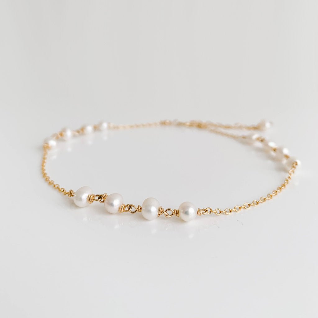 Linked Pearl Anklet - Adorned by Ruth