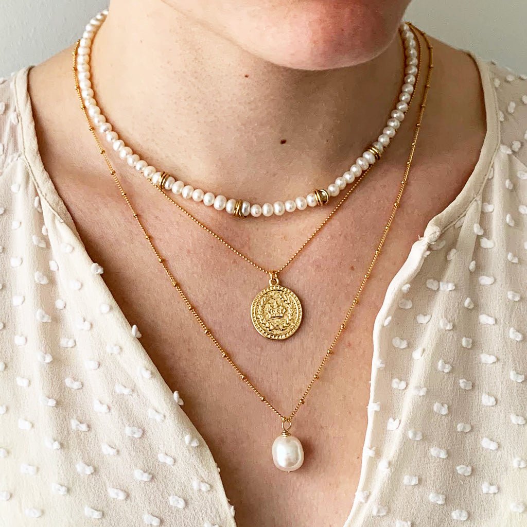 Lisbeth Pearl Choker Necklace - Adorned by Ruth