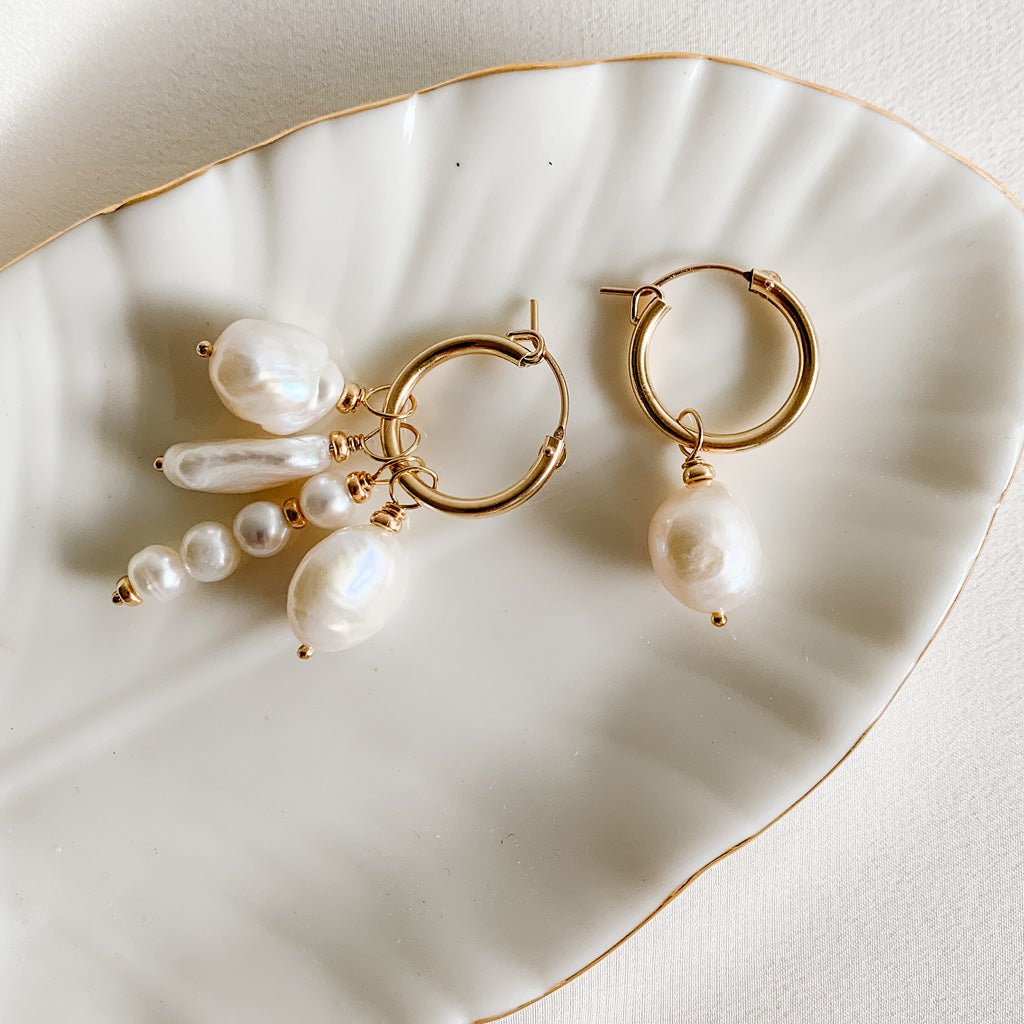 Mismatched Pearl Earrings Set - Ghita - Adorned by Ruth