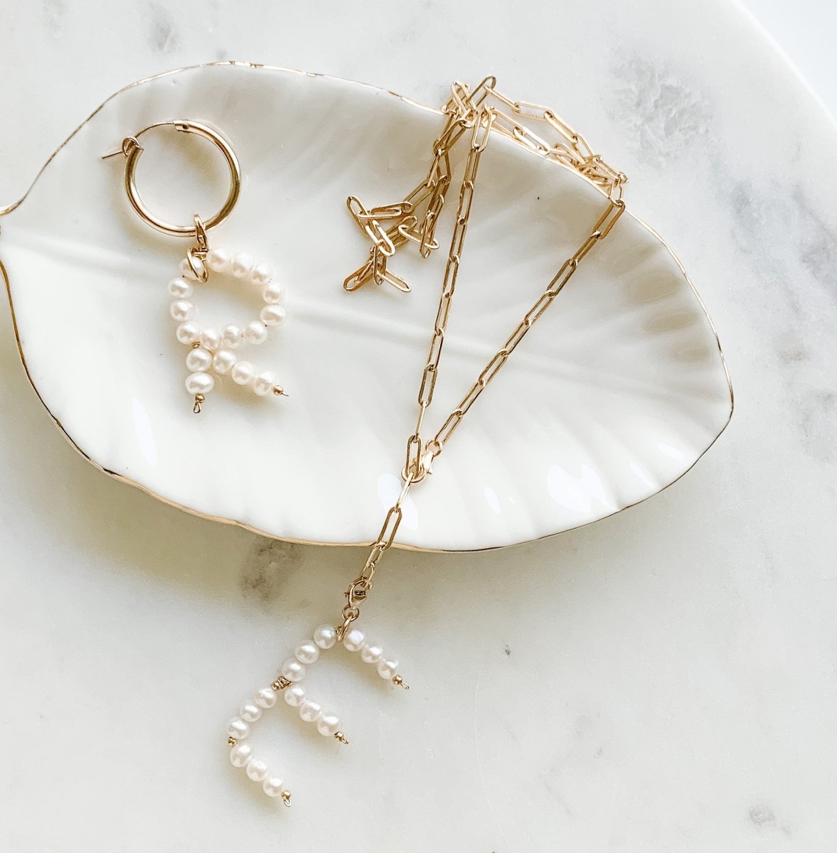Pearl Letter Pendant - Everly - Adorned by Ruth