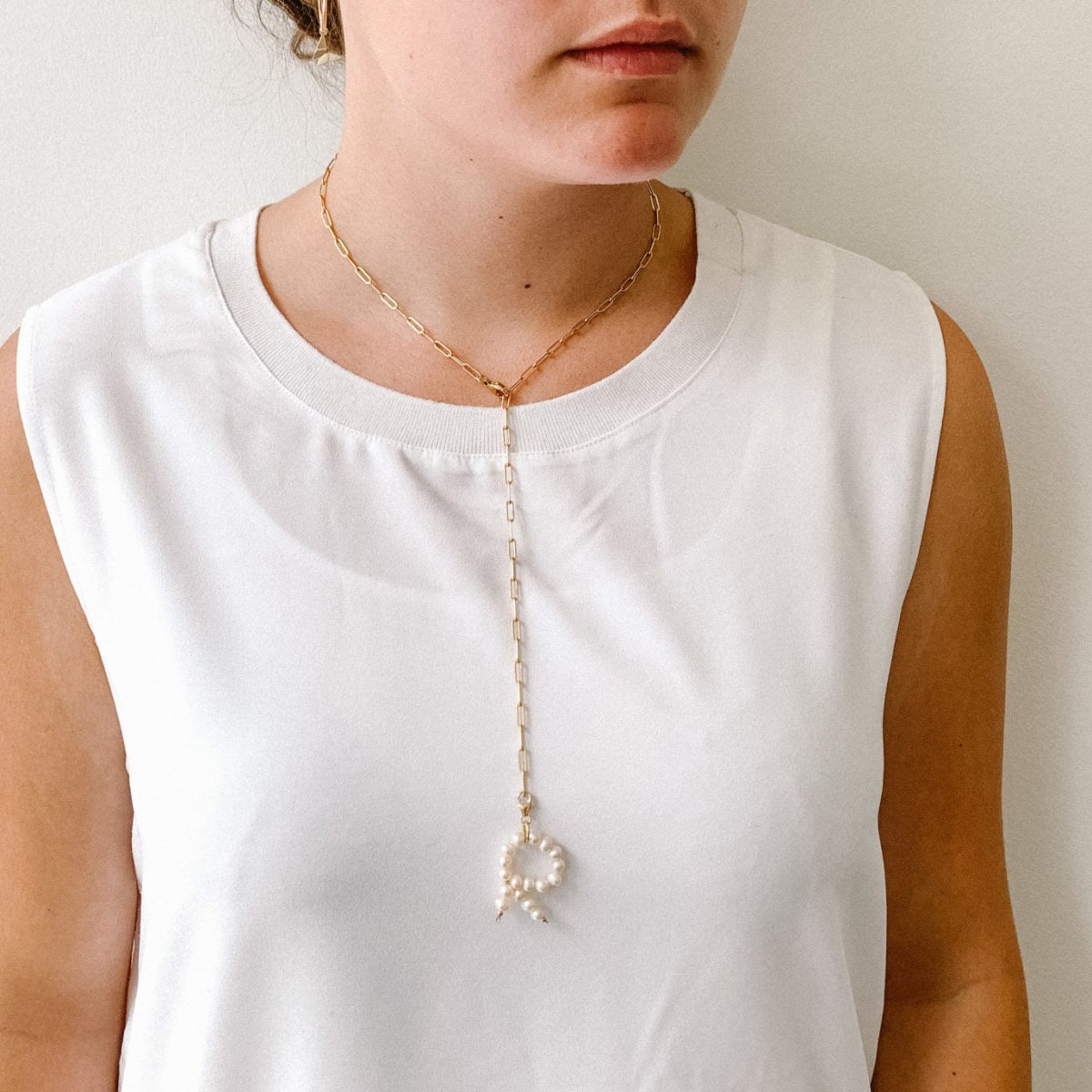 Pearl Letter Pendant - Everly - Adorned by Ruth