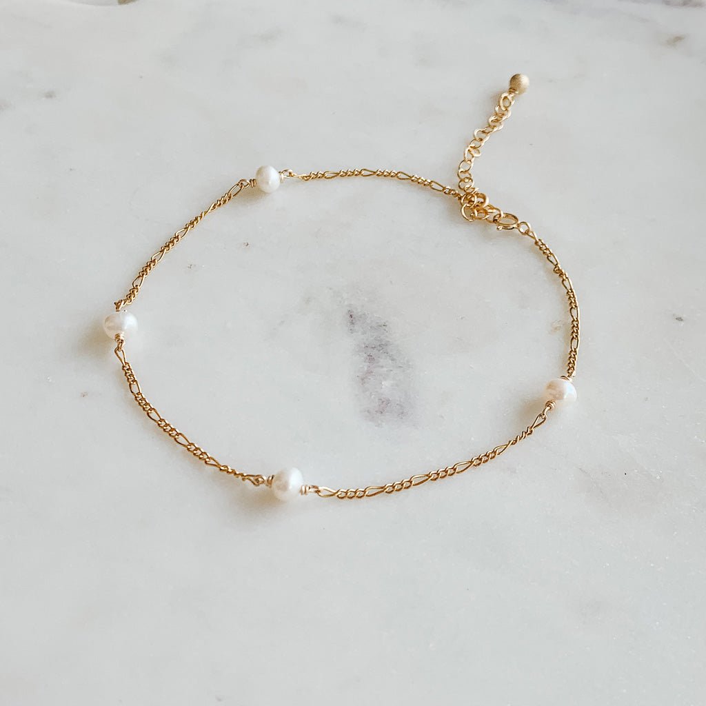 Pearl Station Anklet - Ava - Adorned by Ruth
