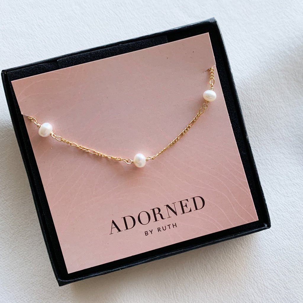 Pearl Station Anklet - Ava - Adorned by Ruth