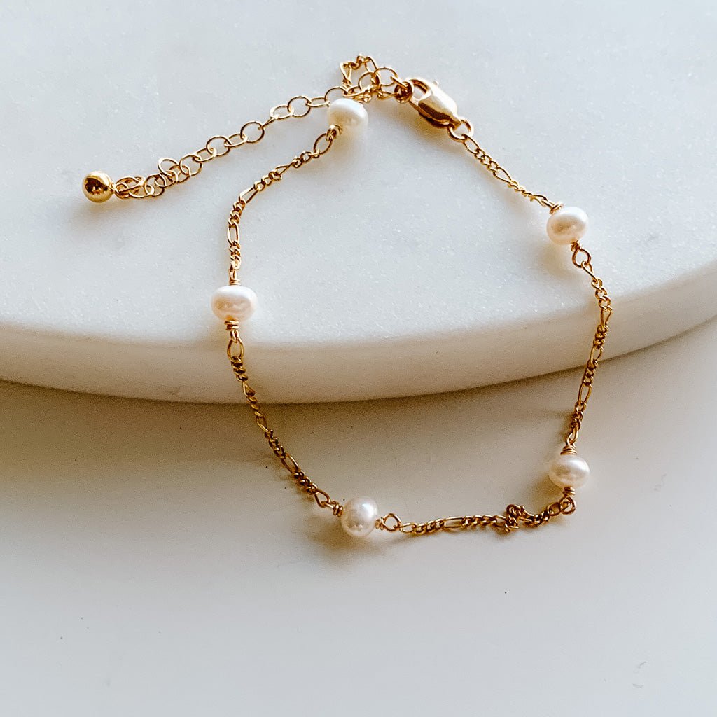 Pearl Station Anklet - Ava - Adorned by Ruth