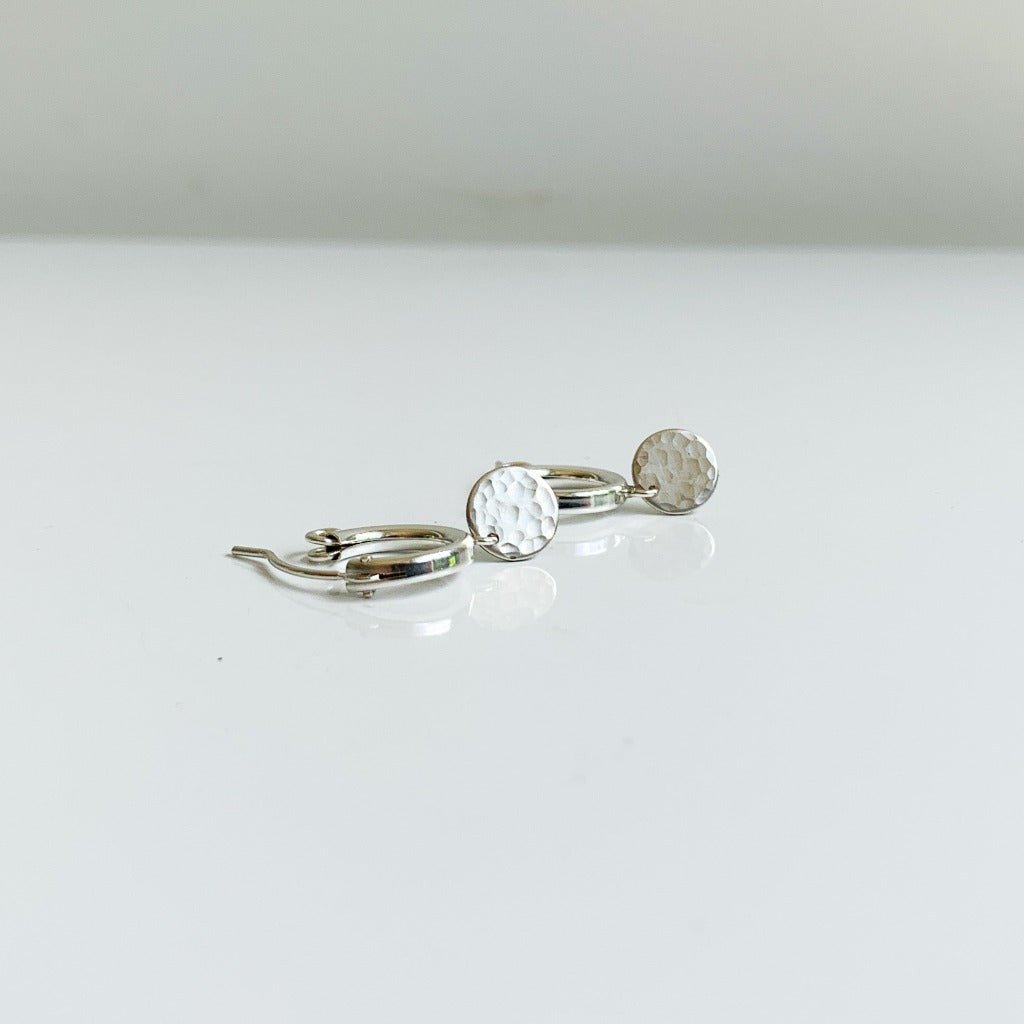 Reagan Silver Drop Huggie Hoop Earrings - Adorned by Ruth