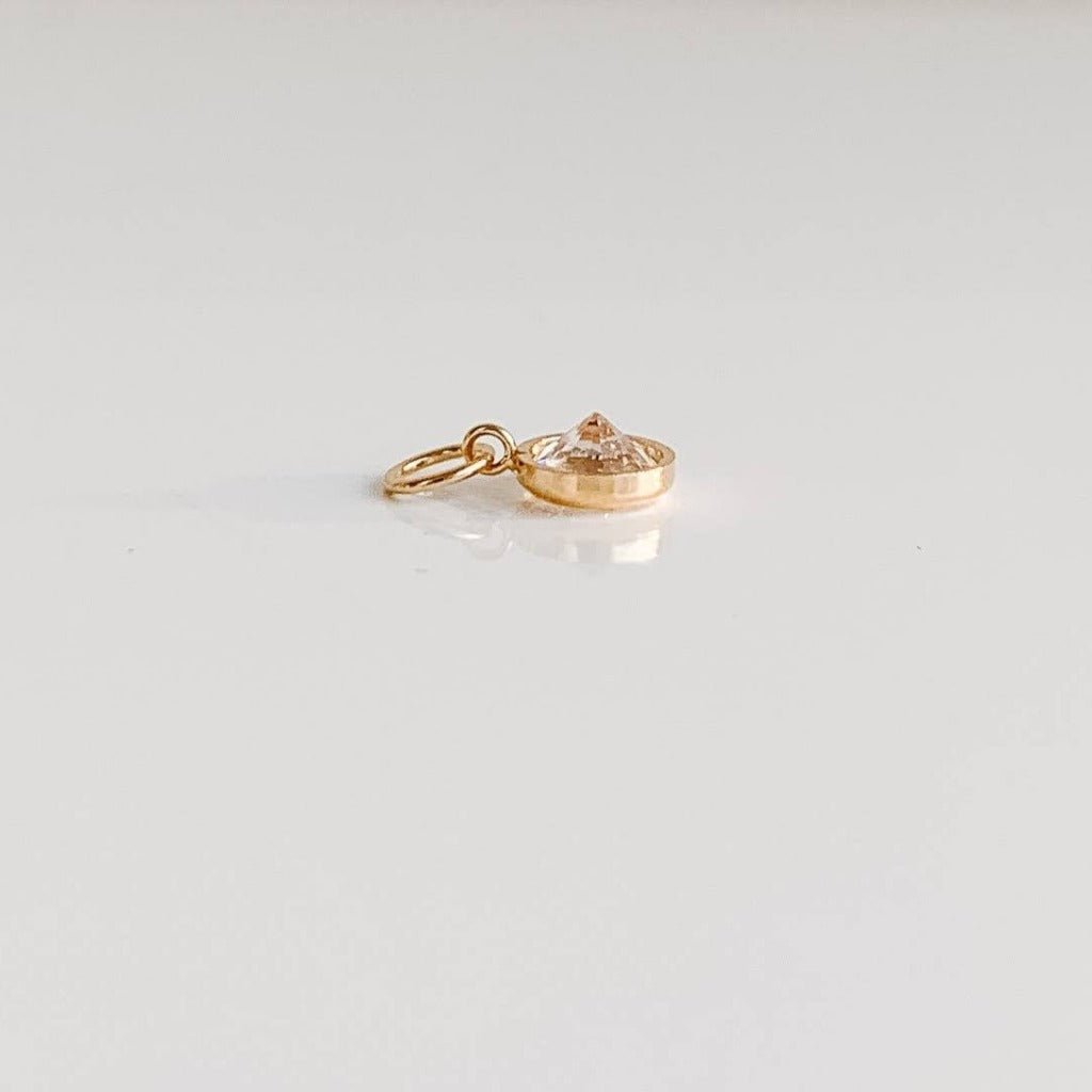 Single Bezel Cubic Zirconia Hoop Charm - Adorned by Ruth