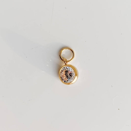 Single Bezel Cubic Zirconia Hoop Charm - Adorned by Ruth