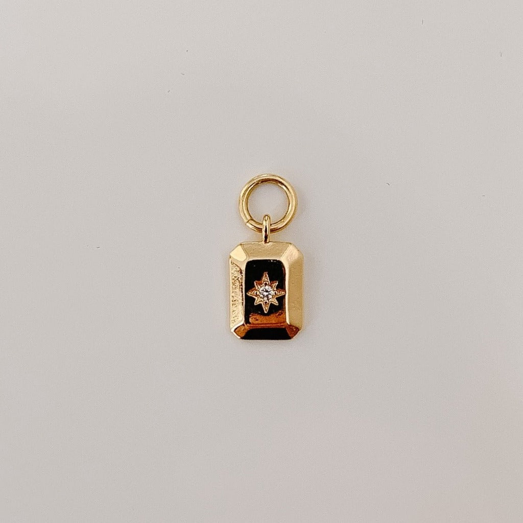 Single Gold Tag Hoop Charm - Adorned by Ruth