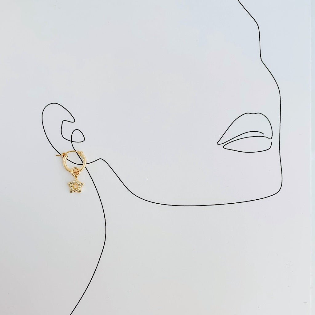 Single Pave Star Hoop Charm - Adorned by Ruth