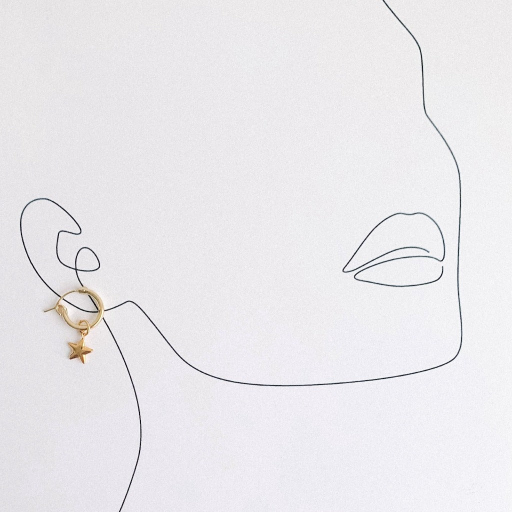 Single Puffy Star Hoop Charm - Adorned by Ruth
