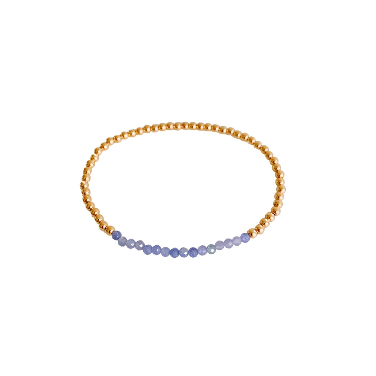 Tanzanite Gold Bead Bracelet - Adorned by Ruth
