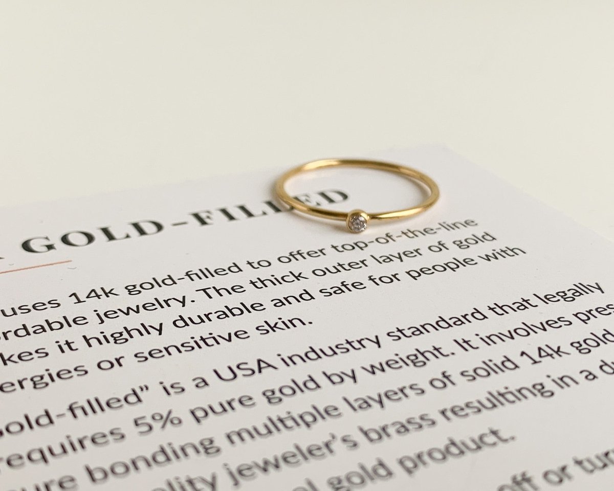 Tiny CZ Stacking Ring - Adorned by Ruth