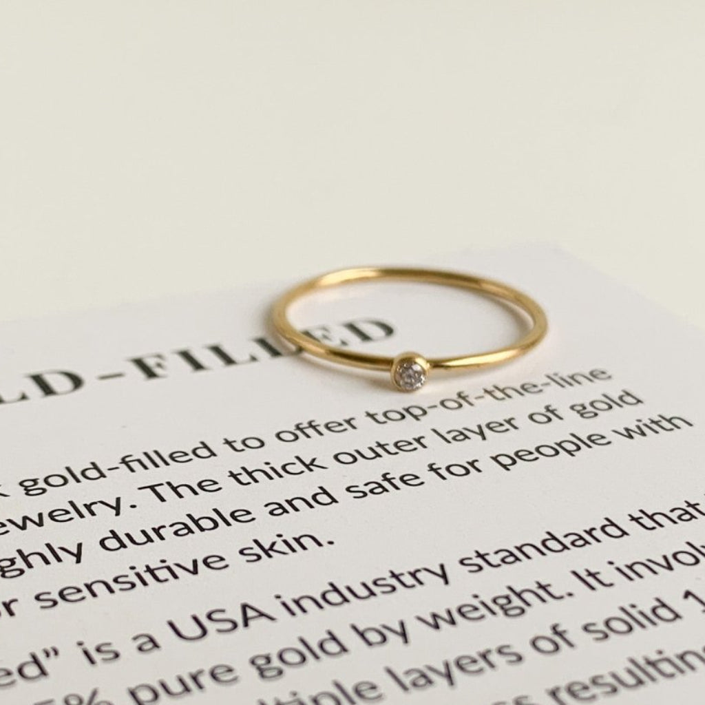 Tiny CZ Stacking Ring - Adorned by Ruth