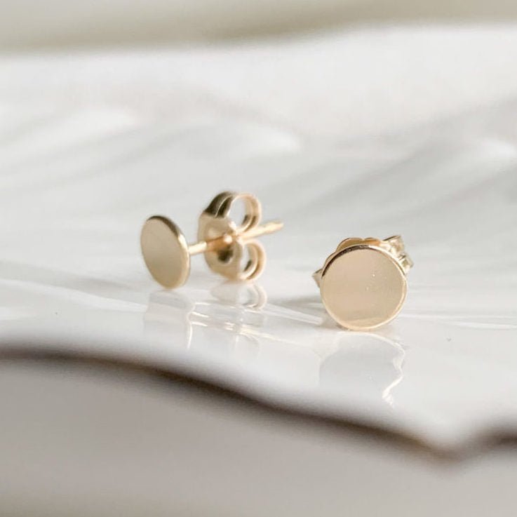 Tiny Dot Circle Stud Earrings - Adorned by Ruth