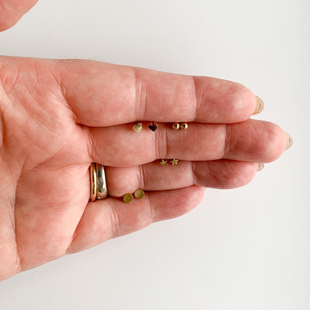Tiny Stud Earring Pack - gold - Adorned by Ruth