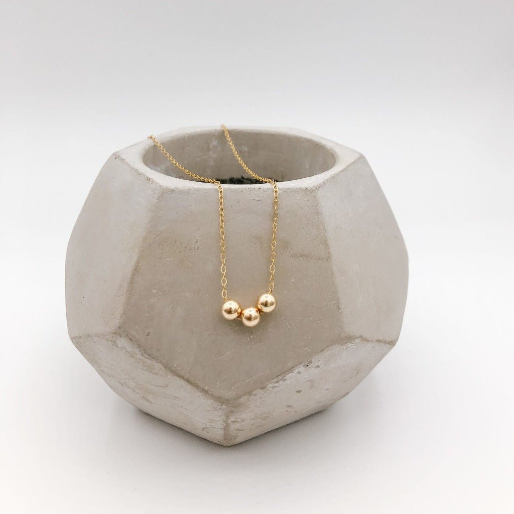 Triple Ball Beaded Necklace - Adorned by Ruth