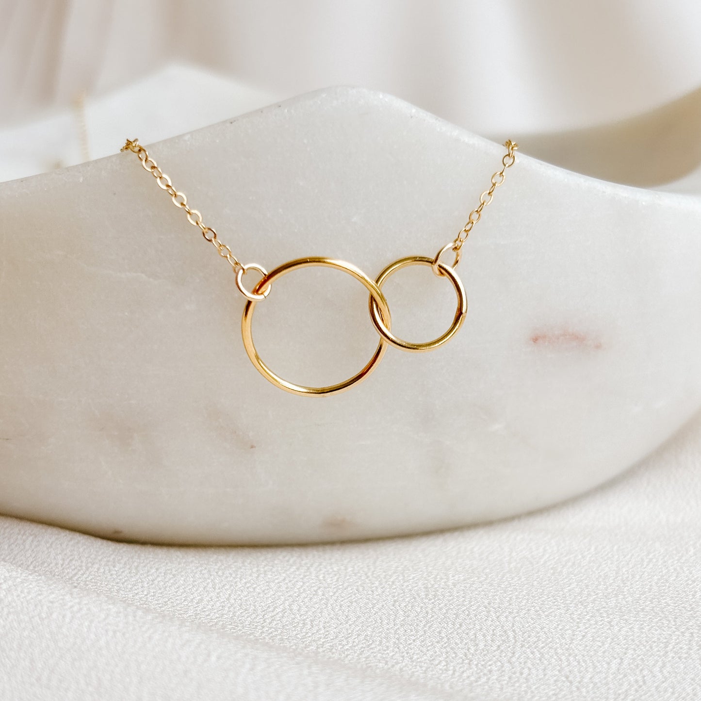Linked Circle Necklace | 14K Gold Filled or Sterling Silver | Handmade in Canada