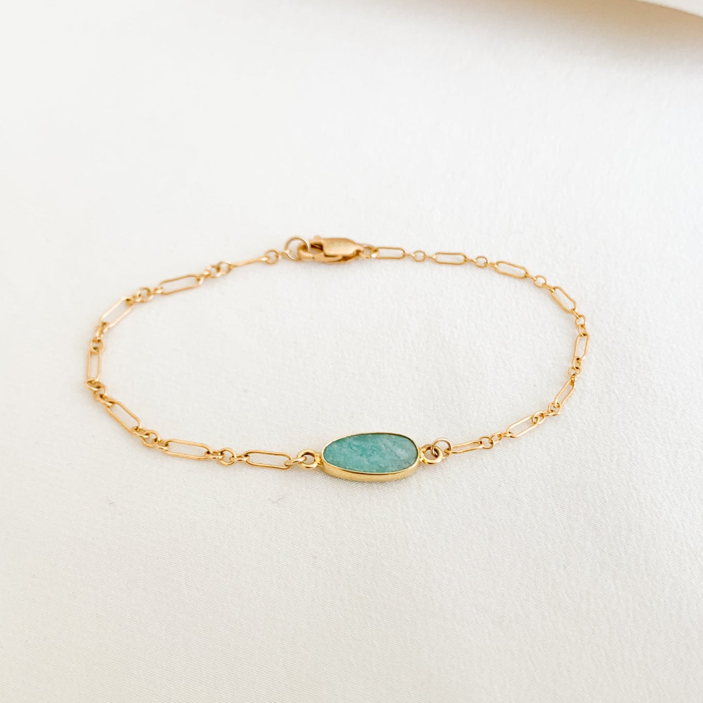 Cynisca Amazonite Gold Chain Bracelet