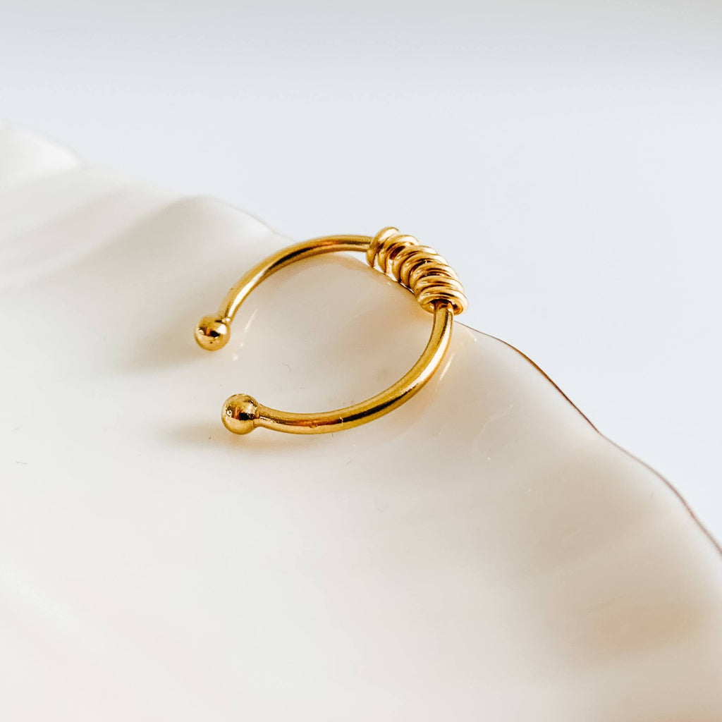 Double Ball Open Ring - 14k Gold Filled