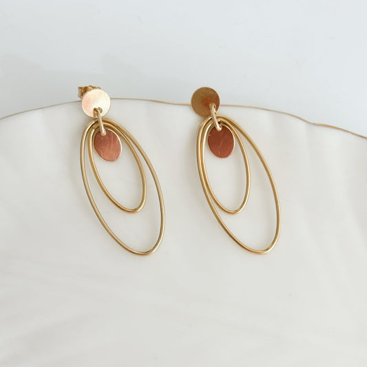 Gold Oval Hoop Earrings