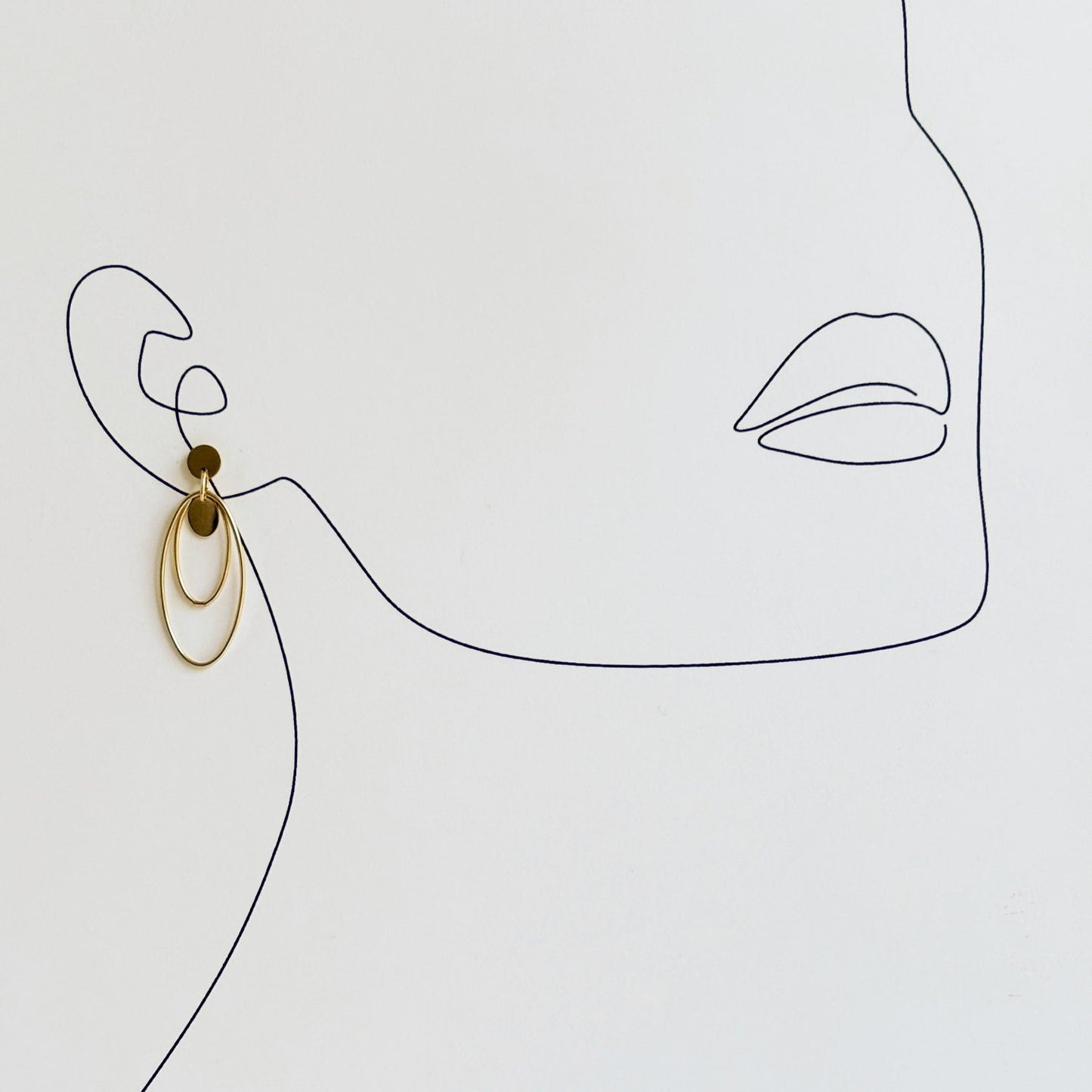 Gold Oval Hoop Earrings