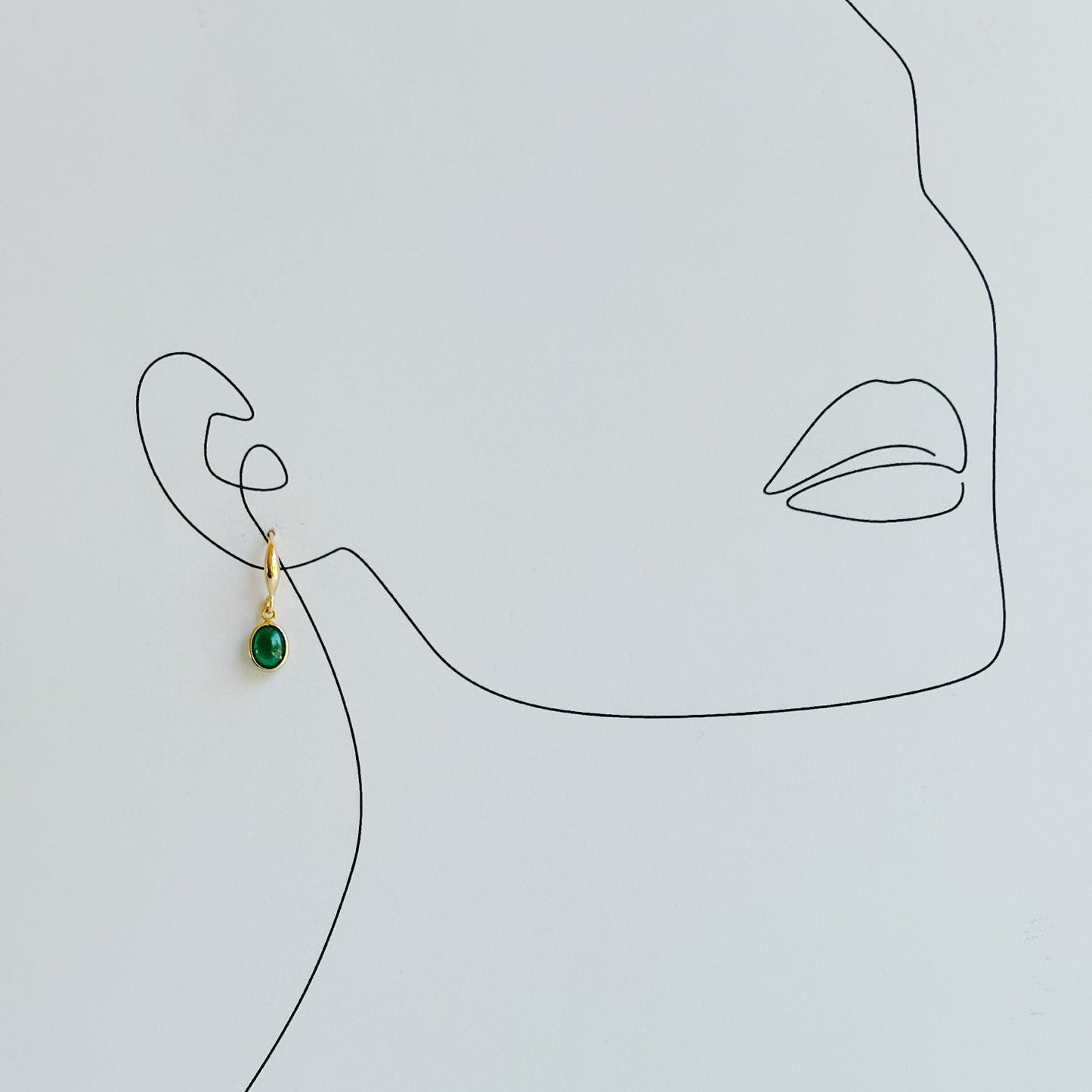 Green Onyx Drop Earrings