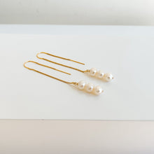 Load image into Gallery viewer, Baby Pearls Chain Earrings - Adorned by Ruth
