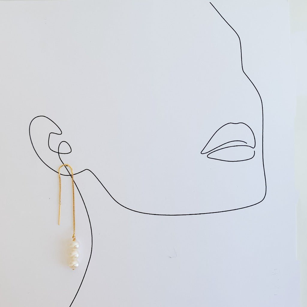 Baby Pearls Chain Earrings - Adorned by Ruth