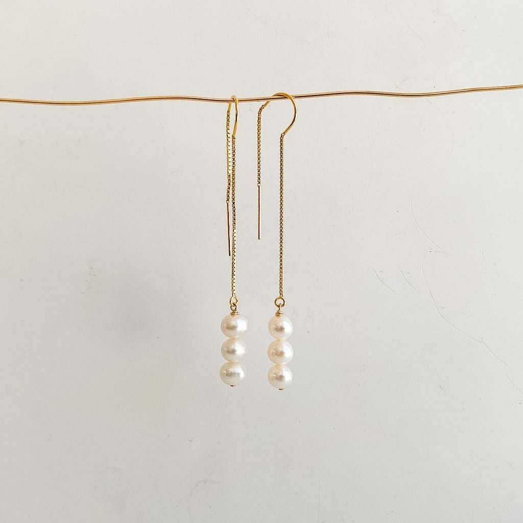 Baby Pearls Chain Earrings - Adorned by Ruth
