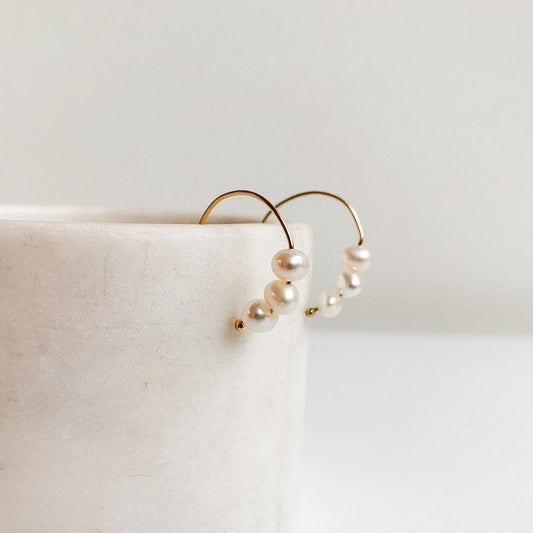 Baby Pearls Hook Earrings - Adorned by Ruth