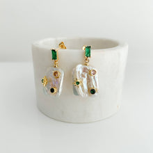 Load image into Gallery viewer, Baroque Pearl and Crystal Embellished Drop Earrings - Adorned by Ruth
