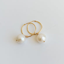 Load image into Gallery viewer, Baroque Pearl Hoop Earrings - Glenys - Adorned by Ruth
