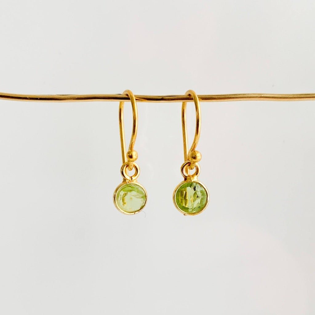 Bezel Gemstone Drop Earrings - Adorned by Ruth