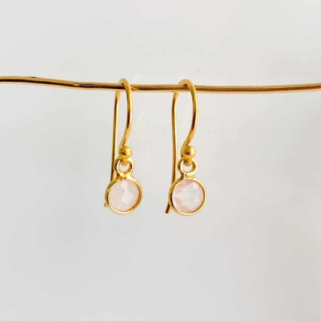 Bezel Gemstone Drop Earrings - Adorned by Ruth