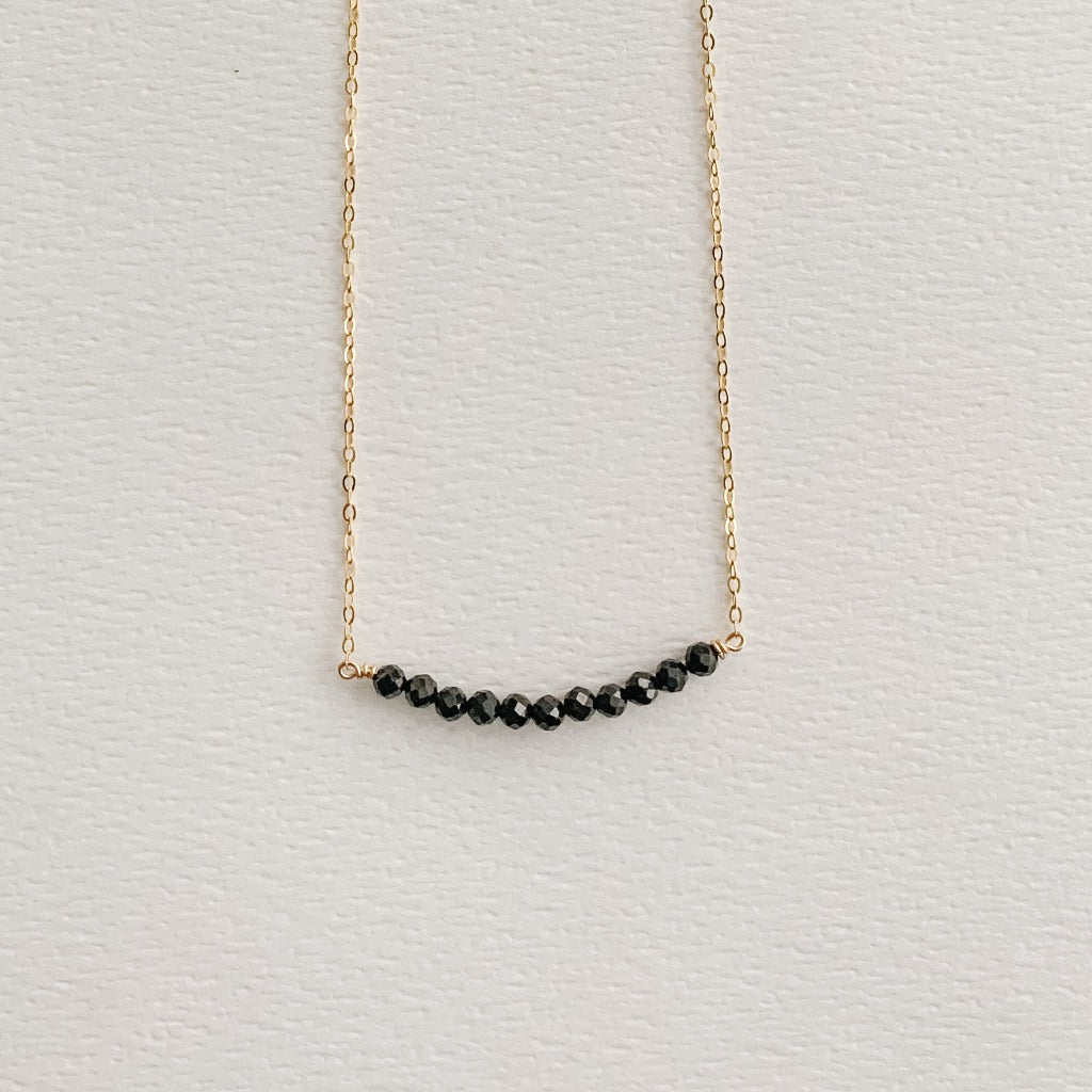 Black Spinel Pendant Necklace - Adorned by Ruth