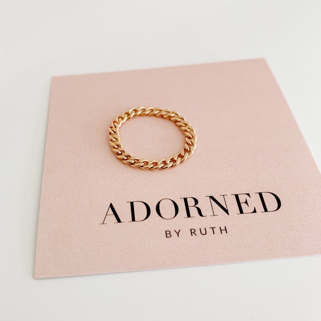 Bold Curb Chain Ring - 14k Gold Filled - Adorned by Ruth