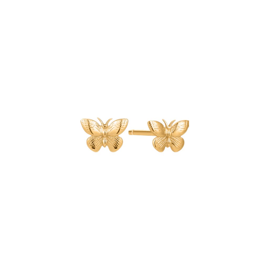 Butterfly Stud Earrings in 10K Yellow Gold - Adorned by Ruth