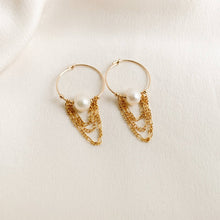 Load image into Gallery viewer, Chains and Pearls Chandelier Earrings - Darcy - Adorned by Ruth
