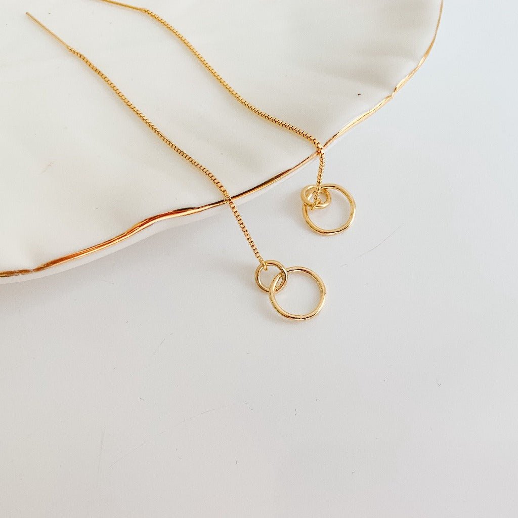 Connect Double Circle Chain Earrings - Adorned by Ruth