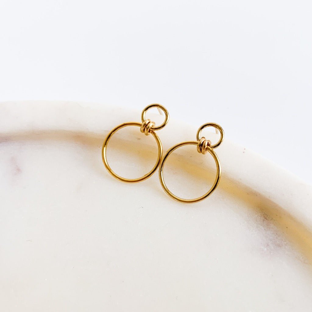 Connect Front Facing Double Circle Hoop Earrings - Adorned by Ruth