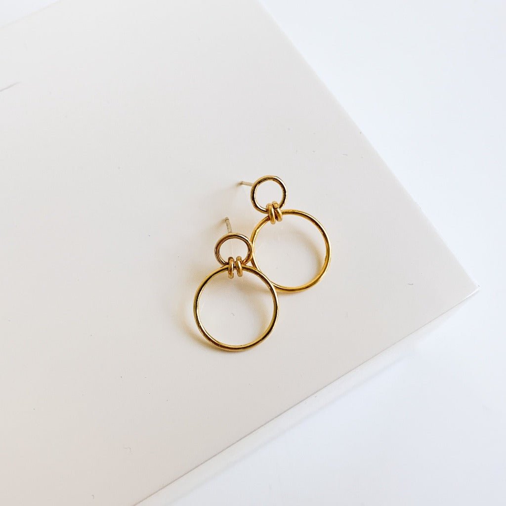 Connect Front Facing Double Circle Hoop Earrings - Adorned by Ruth