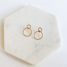 Load image into Gallery viewer, Connect Front Facing Double Circle Hoop Earrings - Adorned by Ruth
