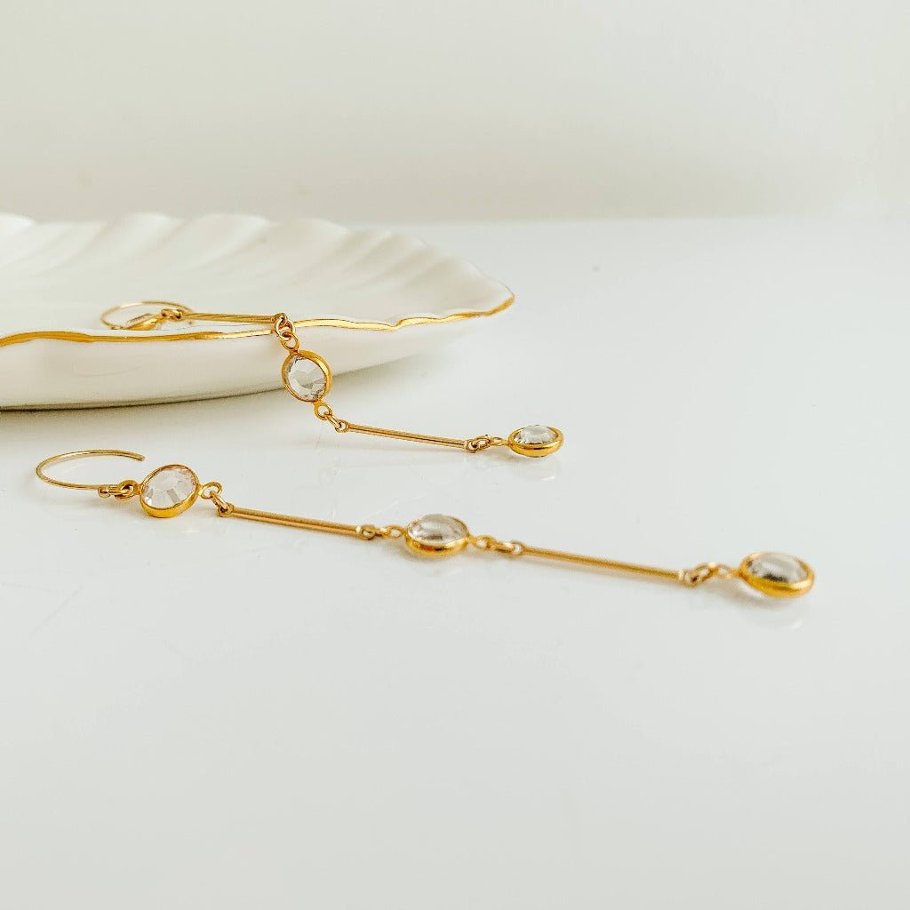Crystal Station Drop Earrings - Adorned by Ruth