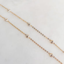 Load image into Gallery viewer, Cubic Zirconia Station Necklace - Gold - Adorned by Ruth
