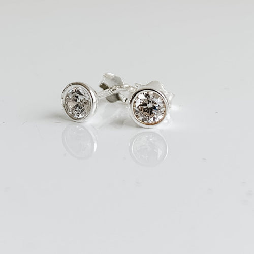 Cubic Zirconia Studs Earrings Sterling Silver - Adorned by Ruth