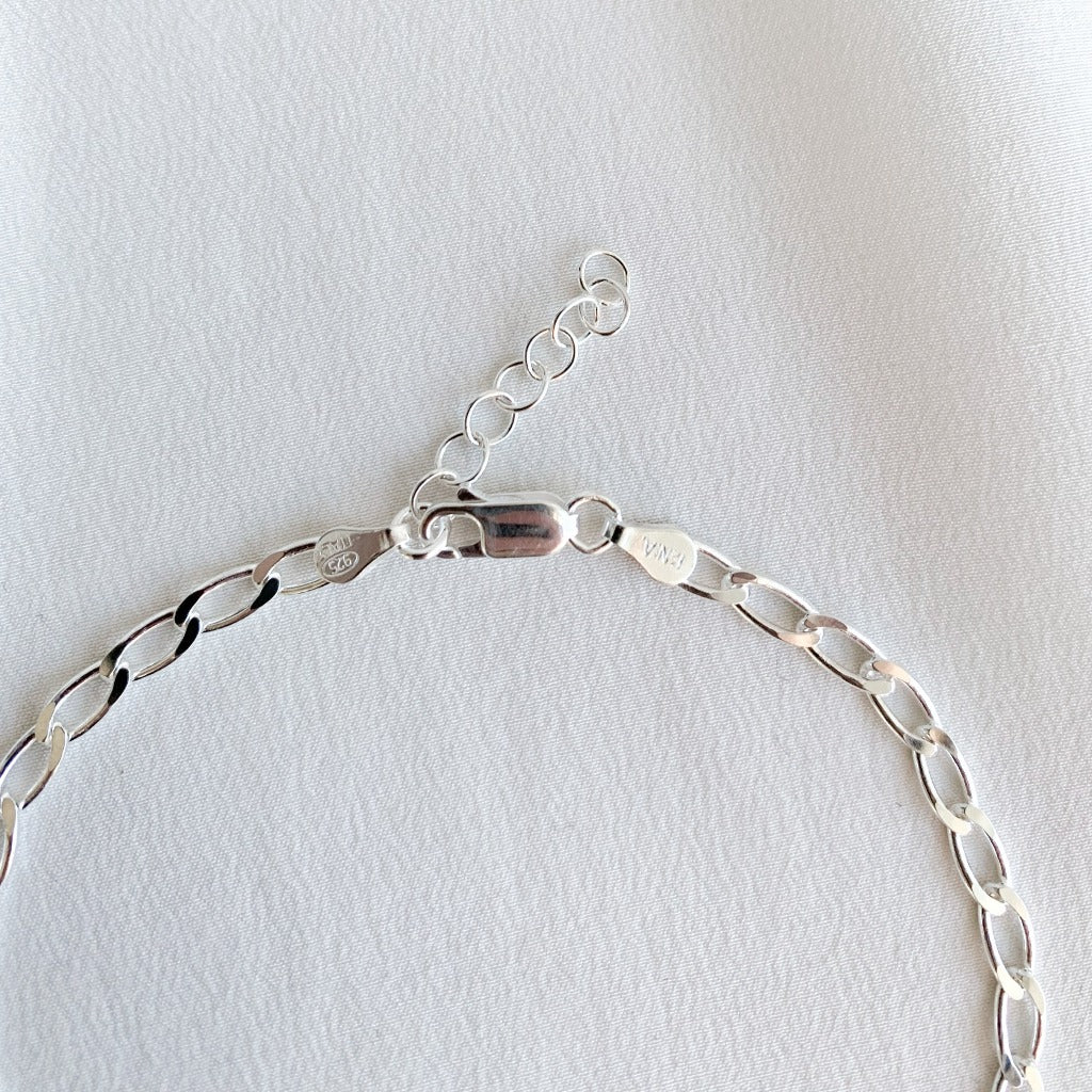 Curb Chain Anklet - Sterling Silver - Adorned by Ruth