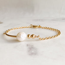 Load image into Gallery viewer, Curved Bar Pearl Bracelet - Bronte - Adorned by Ruth
