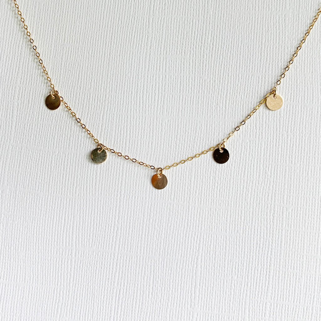 Disc Charm Choker Necklace - 14K Gold Filled - Adorned by Ruth