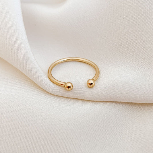 Double Ball Open Ring - 14k Gold Filled - Adorned by Ruth