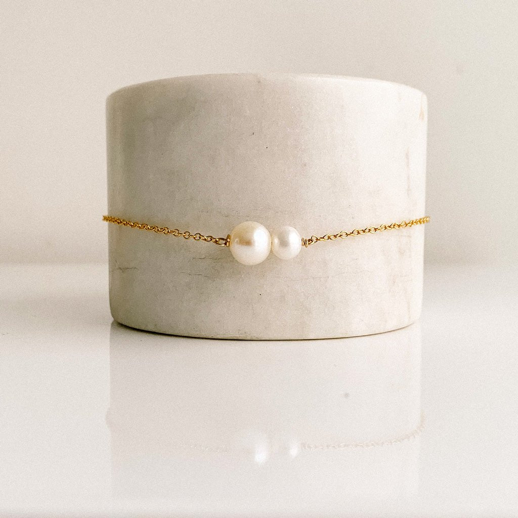 Double Pearl Anklet - Margot - Adorned by Ruth